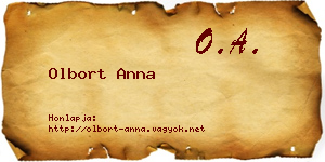 Olbort Anna névjegykártya