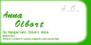 anna olbort business card